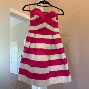 Jealous tomato dress size small in pink and white stripe in EUC